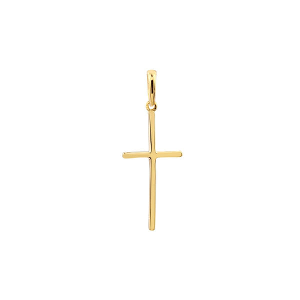 Birmingham Jewelry - 14K Yellow Gold Polished Cross Pendant with Rounded Edges - Birmingham Jewelry