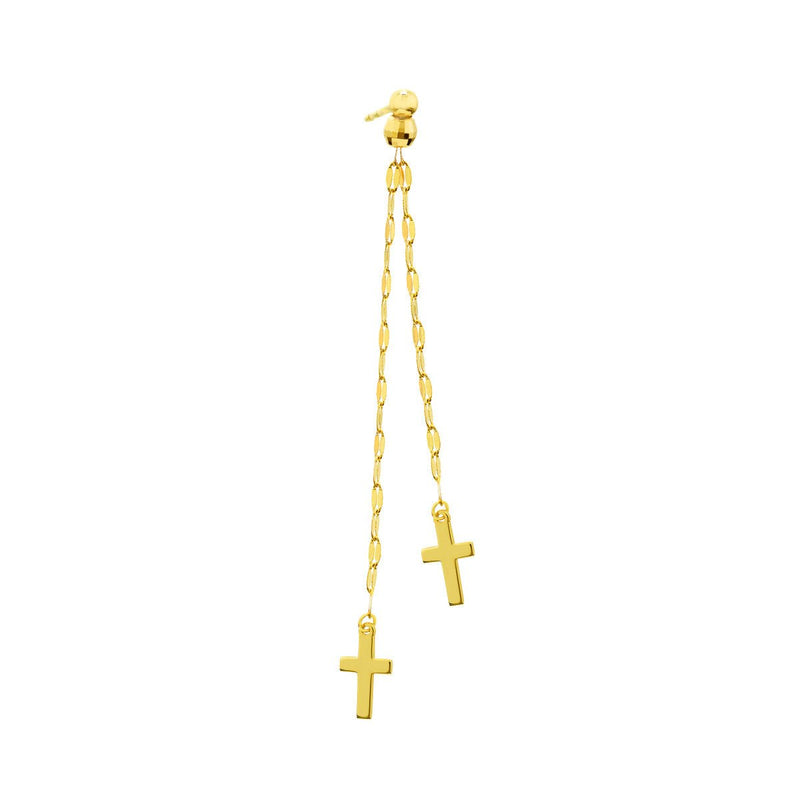 Dangle cross earrings 14k on sale gold