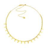 Birmingham Jewelry - 14K Yellow Gold Polished Tags Open Curb Chain Choker - Birmingham Jewelry