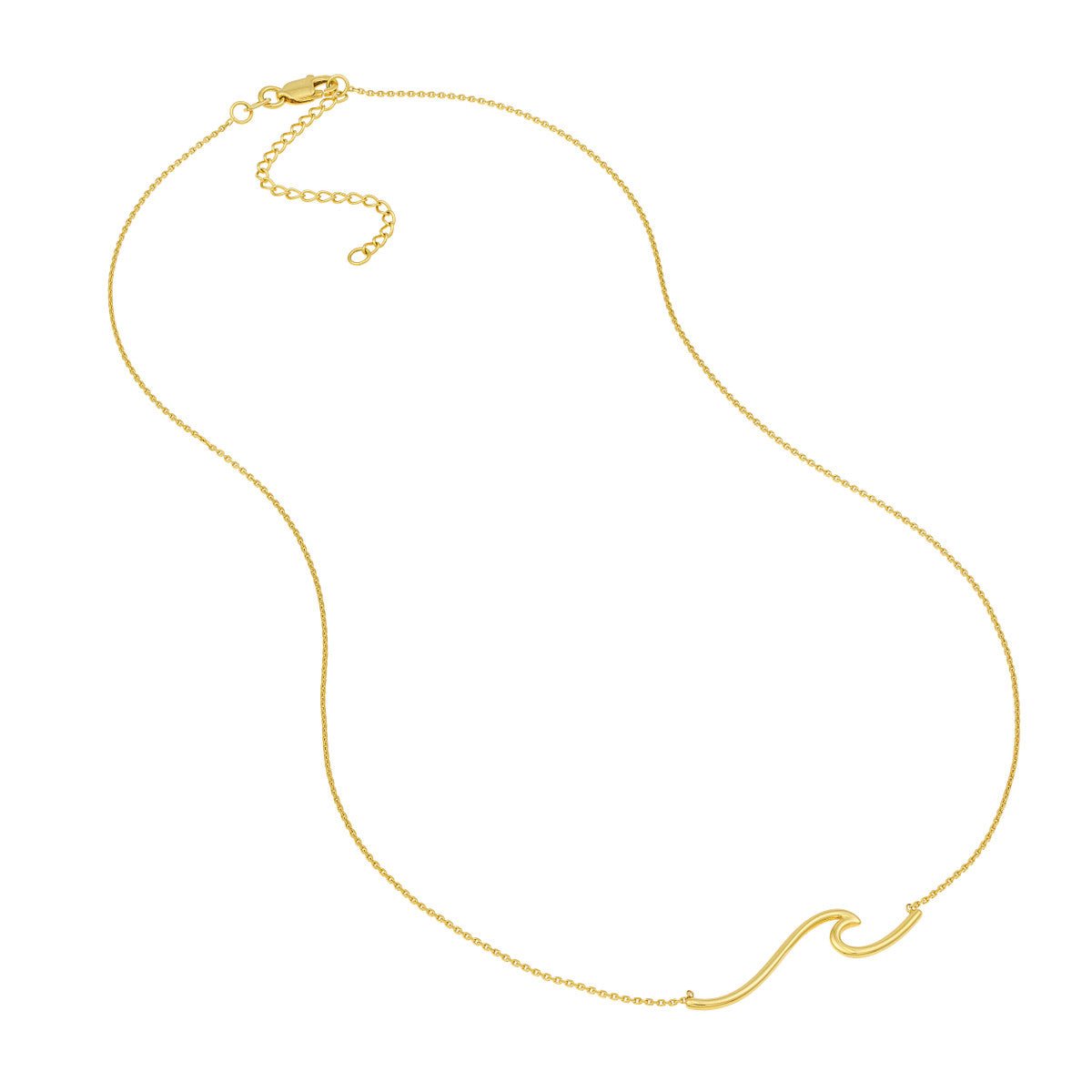 14K Yellow Gold Polished Wave Necklace Birmingham Jewelry Necklace Birmingham Jewelry 