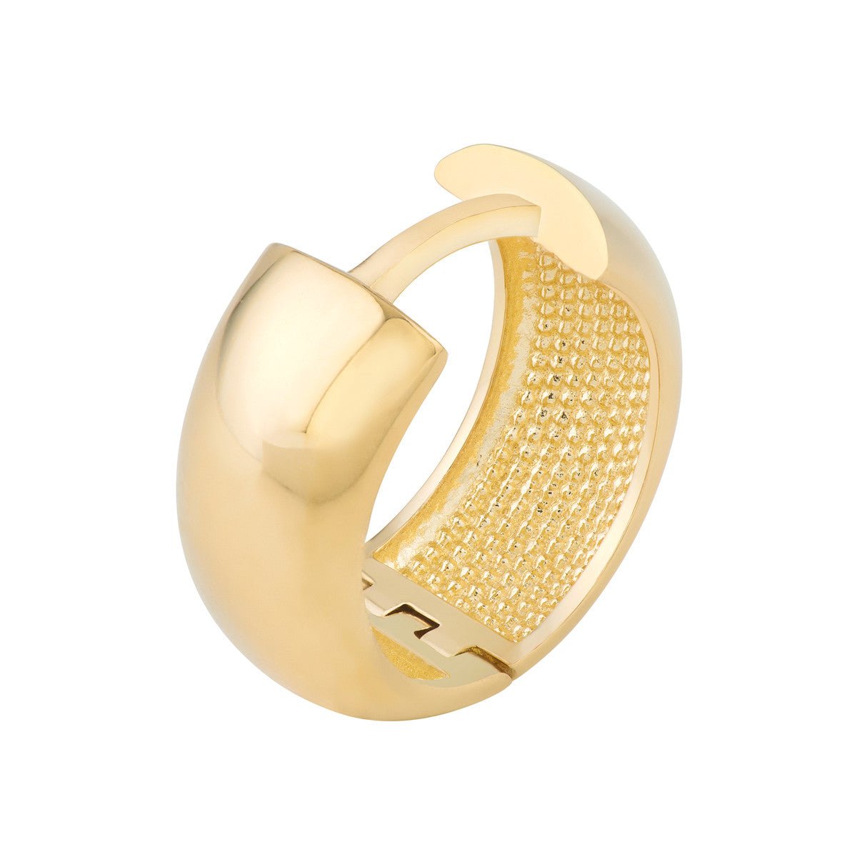 Birmingham Jewelry - 14K Yellow Gold Polished Wide Huggie Earrings - Birmingham Jewelry
