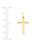 Birmingham Jewelry - 14K Yellow Gold Polished with Raised Satin Cross Pendant - Birmingham Jewelry