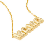 Birmingham Jewelry - 14K Yellow Gold Puff Mama Adjustable Necklace w/Pear Shape Lock - Birmingham Jewelry