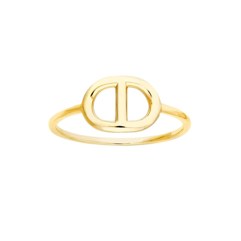 Birmingham Jewelry - 14K Yellow Gold Puff Mariner Link Design Ring - Birmingham Jewelry