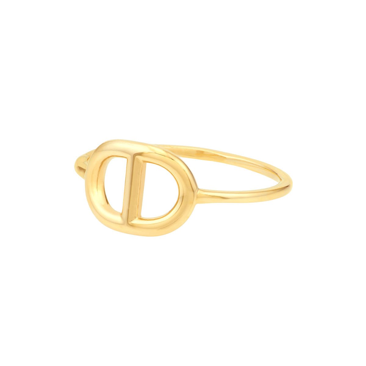 Birmingham Jewelry - 14K Yellow Gold Puff Mariner Link Design Ring - Birmingham Jewelry
