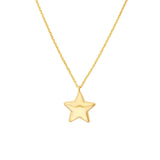 Birmingham Jewelry - 14K Yellow Gold Puff Star Necklace with Lobster - Birmingham Jewelry