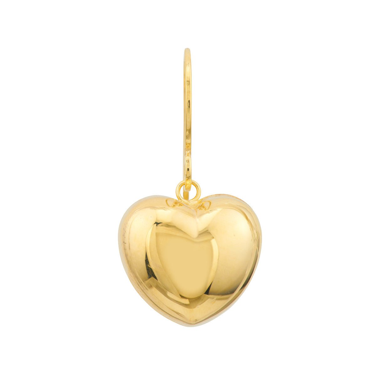 14K Yellow Gold Puffed Heart Fish Hook Earrings 14K Yellow Gold Puffed Heart Fish Hook Earrings