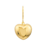 Birmingham Jewelry - 14K Yellow Gold Puffed Heart Fish Hook Earrings - Birmingham Jewelry