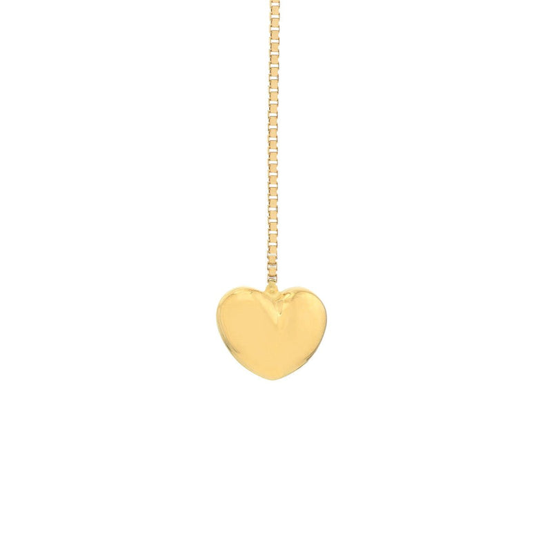 Birmingham Jewelry - 14K Yellow Gold Puffy Heart Threader Earrings - Birmingham Jewelry