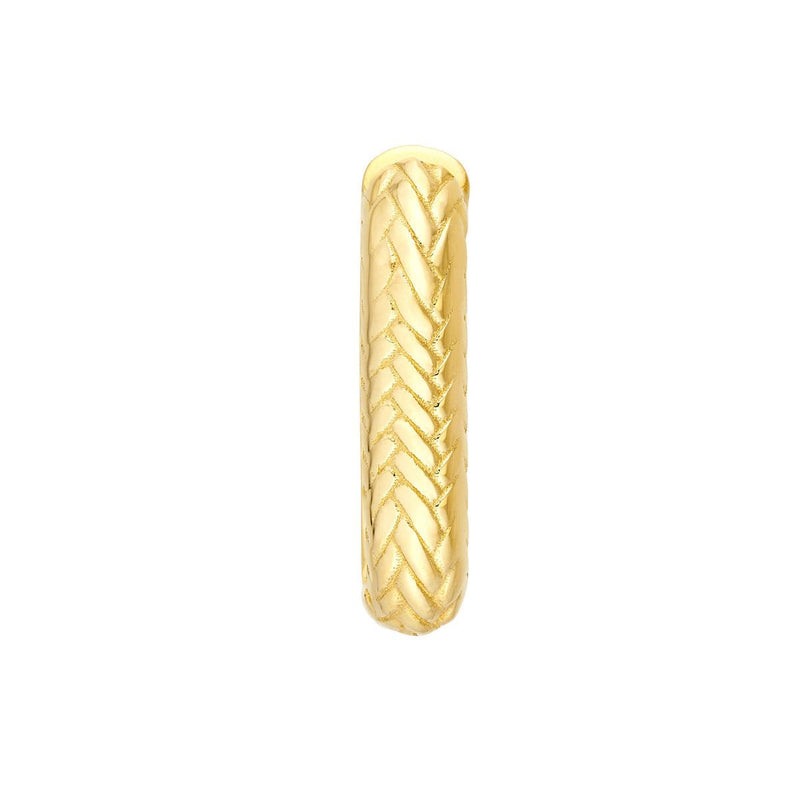 Birmingham Jewelry - 14K Yellow Gold Rectangular D/C Pattern Hoops - Birmingham Jewelry