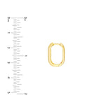 Birmingham Jewelry - 14K Yellow Gold Rectangular D/C Pattern Hoops - Birmingham Jewelry