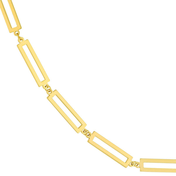 Birmingham Jewelry - 14K Yellow Gold Rectangular Link Station Chain - Birmingham Jewelry