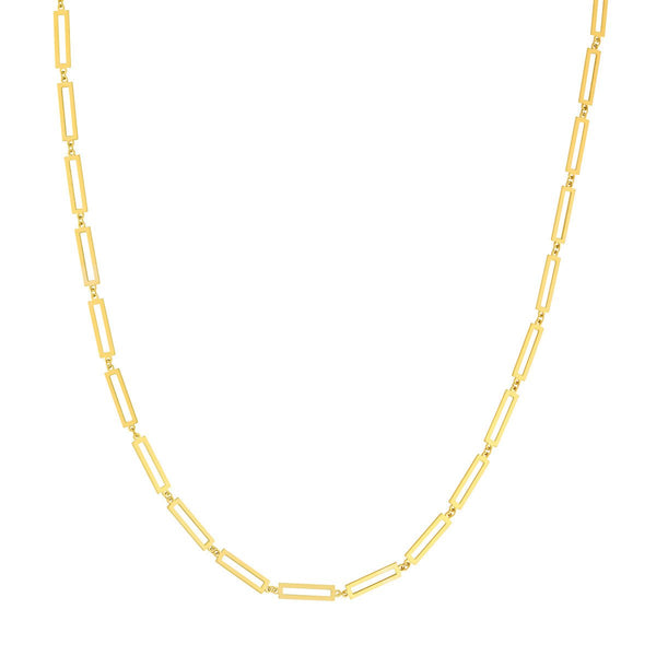 Birmingham Jewelry - 14K Yellow Gold Rectangular Link Station Chain - Birmingham Jewelry