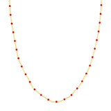 Birmingham Jewelry - 14K Yellow Gold Red Enamel Bead Piatto Chain - Birmingham Jewelry