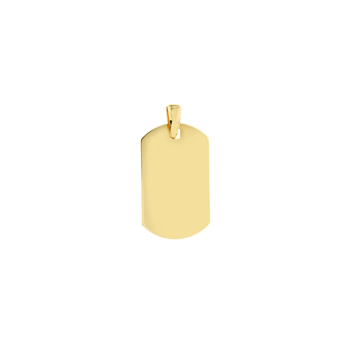 Birmingham Jewelry - 14K Yellow Gold Ribbed Dog Tag Pendant - Birmingham Jewelry