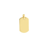Birmingham Jewelry - 14K Yellow Gold Ribbed Dog Tag Pendant - Birmingham Jewelry
