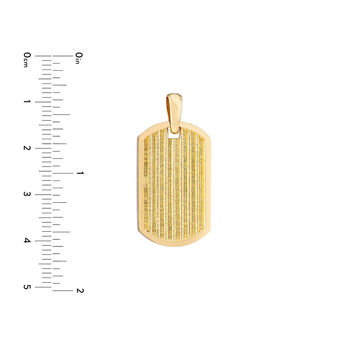 Birmingham Jewelry - 14K Yellow Gold Ribbed Dog Tag Pendant - Birmingham Jewelry