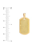 Birmingham Jewelry - 14K Yellow Gold Ribbed Dog Tag Pendant - Birmingham Jewelry
