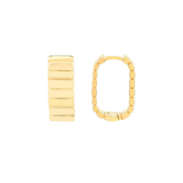 Birmingham Jewelry - 14K Yellow Gold Ribbed Mini Hoop Earrings - Birmingham Jewelry