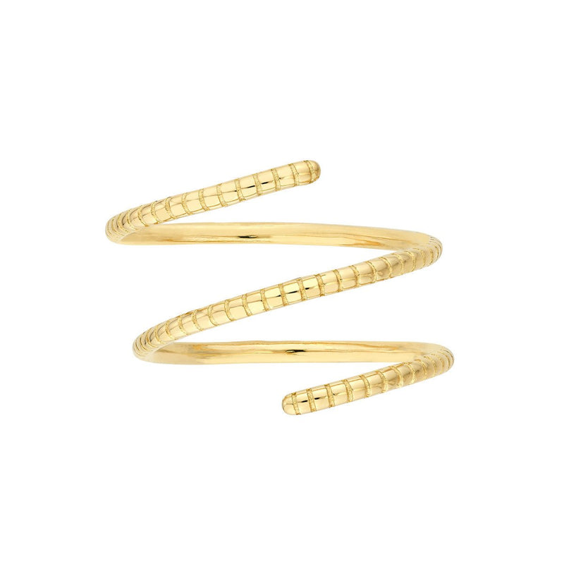 Birmingham Jewelry - 14K Yellow Gold Ribbed Texture Wrap Ring - Birmingham Jewelry