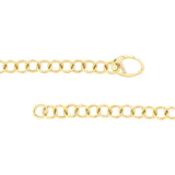 Birmingham Jewelry - 14K Yellow Gold Round Link Bracelet with Diamond Push Lock - Birmingham Jewelry