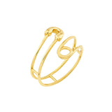 Birmingham Jewelry - 14K Yellow Gold Safety Pin Bypass Ring - Birmingham Jewelry