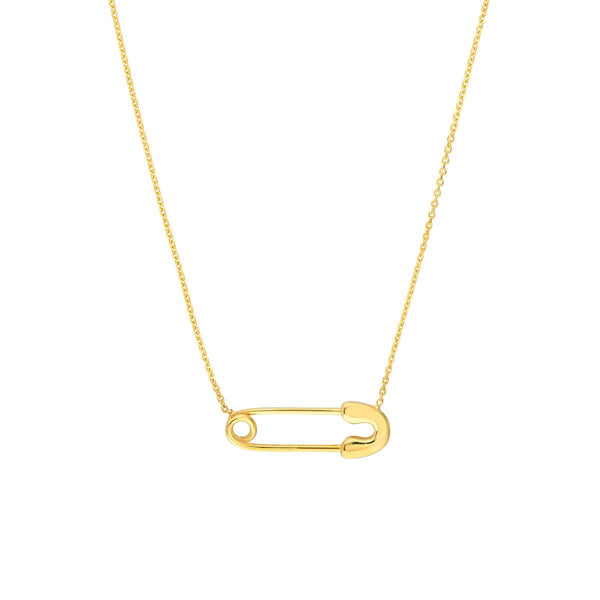 Birmingham Jewelry - 14K Yellow Gold Safety Pin Necklace - Birmingham Jewelry