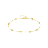 Birmingham Jewelry - 14K Yellow Gold Satin and HP Coffee Beans Adj Anklet - Birmingham Jewelry