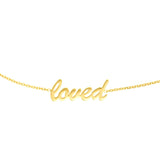 Birmingham Jewelry - 14K Yellow Gold Script Loved Adjustable Choker - Birmingham Jewelry