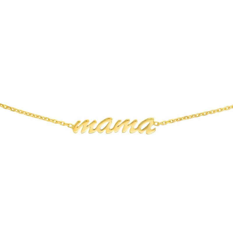 Birmingham Jewelry - 14K Yellow Gold Script Mama Adjustable Choker - Birmingham Jewelry