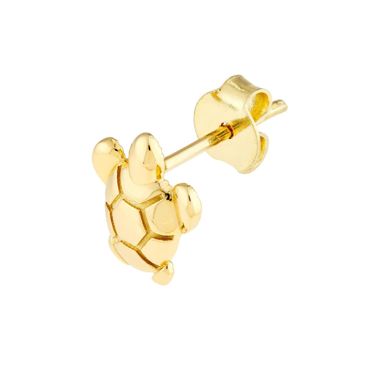 Birmingham Jewelry - 14K Yellow Gold Sea Turtle Micro Stud Earrings - Birmingham Jewelry