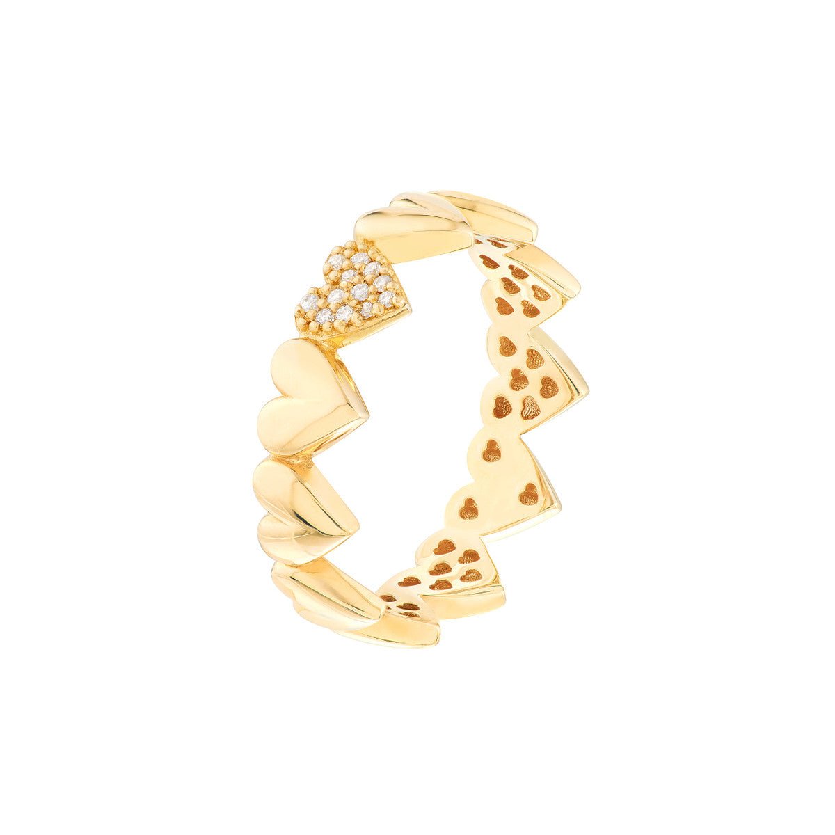Birmingham Jewelry - 14K Yellow Gold Side by Side Heart Ring - Birmingham Jewelry