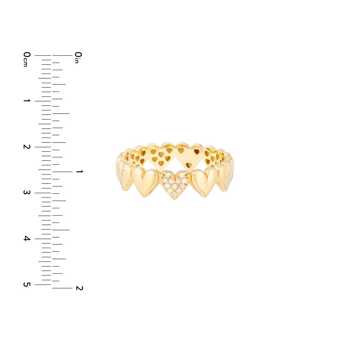 Birmingham Jewelry - 14K Yellow Gold Side by Side Heart Ring - Birmingham Jewelry