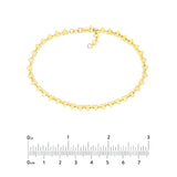 Birmingham Jewelry - 14K Yellow Gold Side by Side Heart Station Bracelet - Birmingham Jewelry