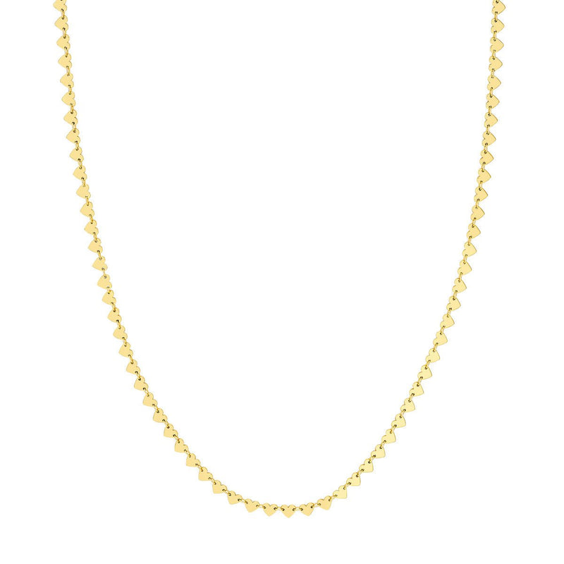 Birmingham Jewelry - 14K Yellow Gold Side by Side Heart Station Necklace - Birmingham Jewelry