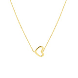 Birmingham Jewelry - 14K Yellow Gold Sideways Mini Heart Adjustable Necklace - Birmingham Jewelry