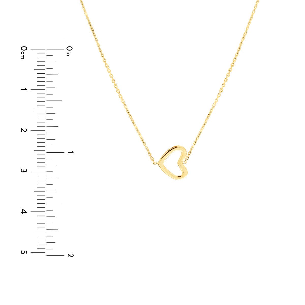 Birmingham Jewelry - 14K Yellow Gold Sideways Mini Heart Adjustable Necklace - Birmingham Jewelry
