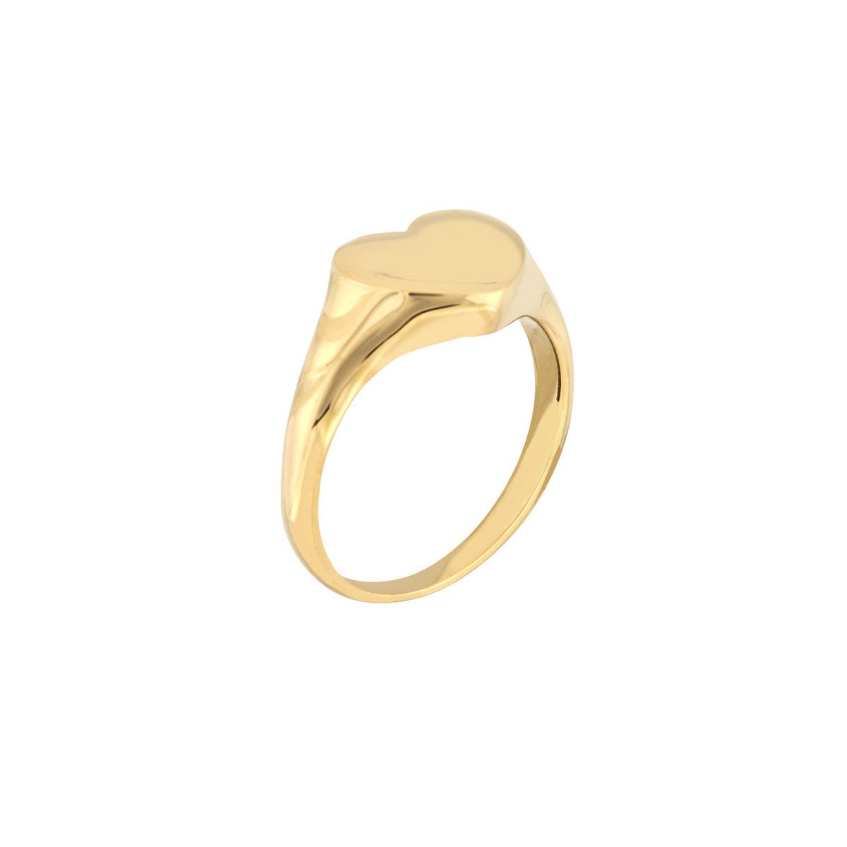 Birmingham Jewelry - 14K Yellow Gold Signet Mini Heart Ring - Birmingham Jewelry