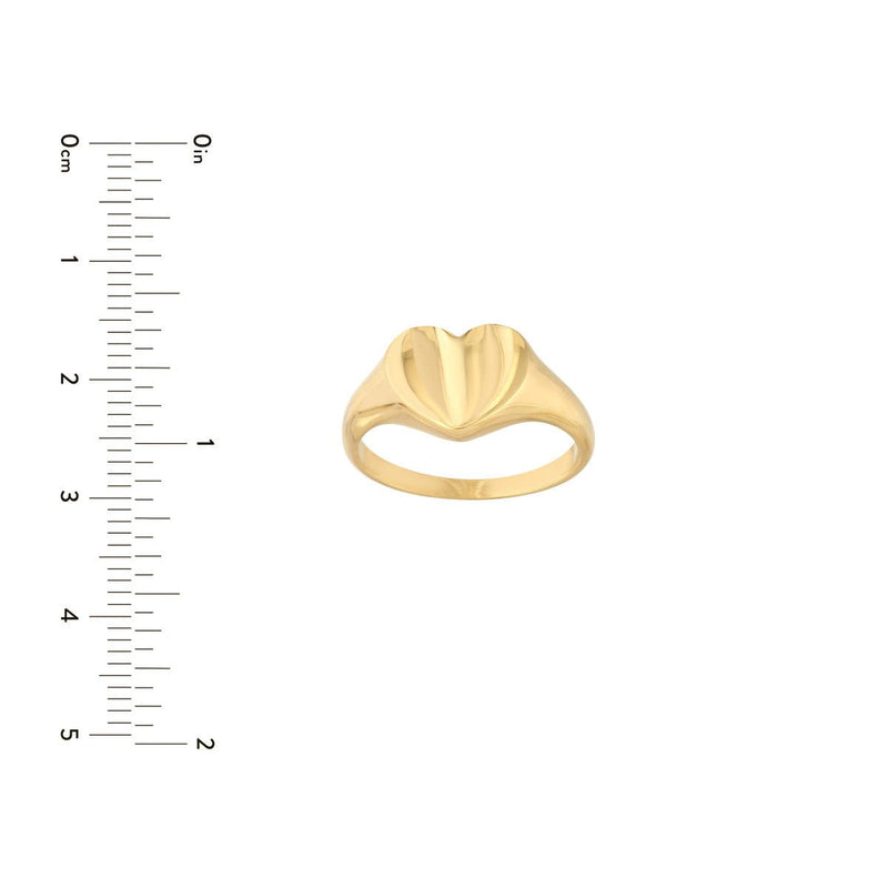 Birmingham Jewelry - 14K Yellow Gold Signet Mini Heart Ring - Birmingham Jewelry