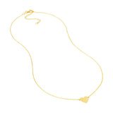 Birmingham Jewelry - 14K Yellow Gold Simple Flat Heart Adjustable Necklace - Birmingham Jewelry