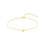 Birmingham Jewelry - 14K Yellow Gold Simple Heart Anklet - Birmingham Jewelry