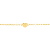 Birmingham Jewelry - 14K Yellow Gold Simple Heart Anklet - Birmingham Jewelry