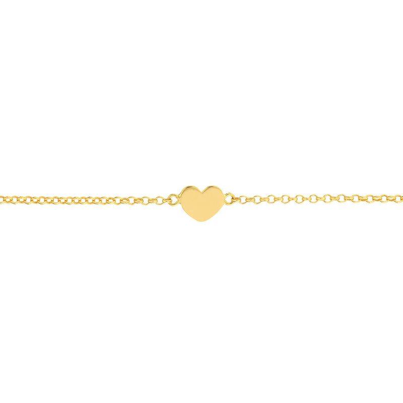 Birmingham Jewelry - 14K Yellow Gold Simple Heart Anklet - Birmingham Jewelry