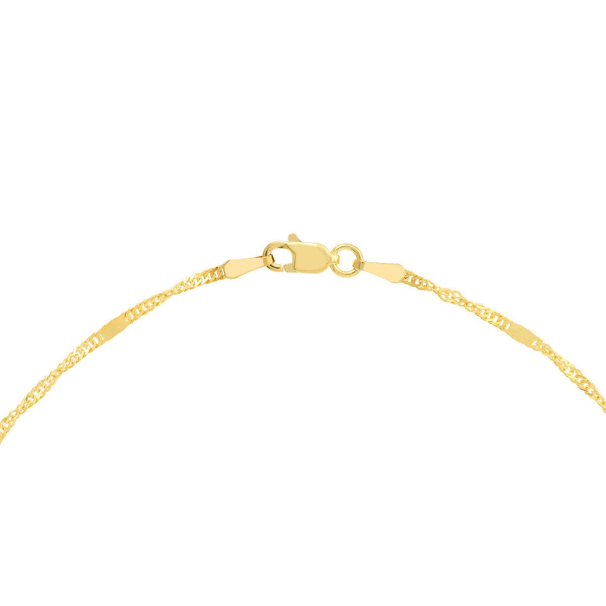 Birmingham Jewelry - 14K Yellow Gold Singapore Flat Saturn Chain Anklet - Birmingham Jewelry