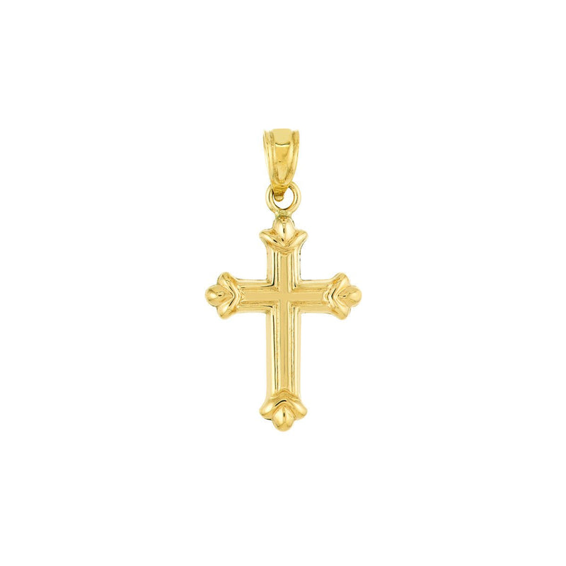 Birmingham Jewelry - 14K Yellow Gold Small Fleur Cross Pendant - Birmingham Jewelry