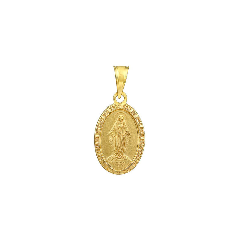 Birmingham Jewelry - 14K Yellow Gold Small Oval Blessed Mary Medal - Birmingham Jewelry