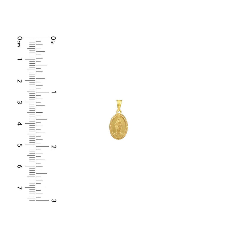 Birmingham Jewelry - 14K Yellow Gold Small Oval Blessed Mary Medal - Birmingham Jewelry