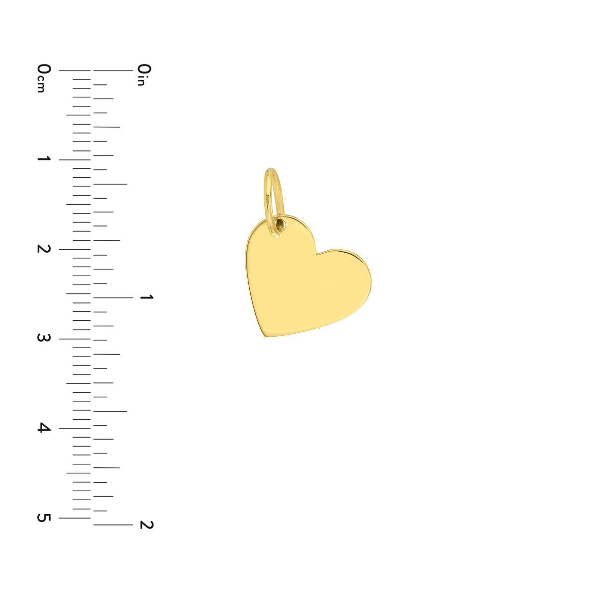 Birmingham Jewelry - 14K Yellow Gold Small Slanted Heart Engravable Charm - Birmingham Jewelry