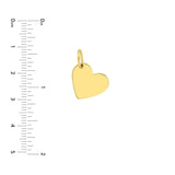 Birmingham Jewelry - 14K Yellow Gold Small Slanted Heart Engravable Charm - Birmingham Jewelry