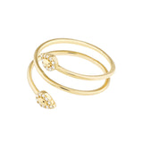 Birmingham Jewelry - 14K Yellow Gold Snake Head Diamond Tip Bypass Ring - Birmingham Jewelry